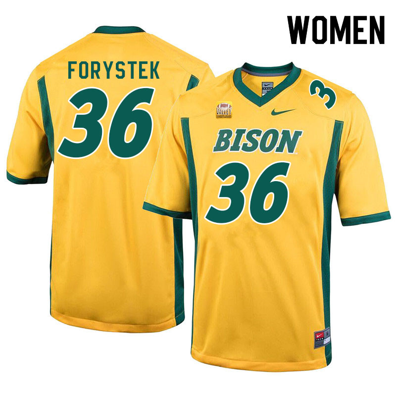 Women #36 Nate Forystek North Dakota State Bison College Football Jerseys Sale-Yellow